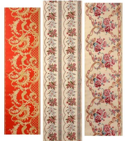 null Trois bordures de style Louis XV et Louis XVI, A. Hans, vers 1900- 1930, 2 décors...