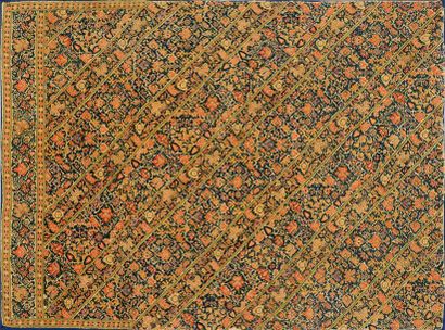 null Broderie, Perse, XVIIIe siècle, toile de lin brodée en plein soie polychrome...