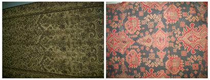 null Paire de rideaux, vers 1880, façonné à disposition lin, coton et filé or; décor...