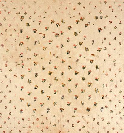 null Couverture brodée, Provence, vers 1760, toile de coton matelassée et piquée...