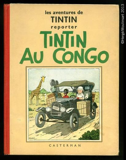 HERGÉ TINTIN NB 02. TINTIN AU CONGO. A3. Edition originale Casterman 1937. Petite...
