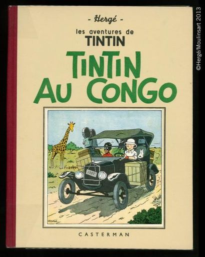 HERGÉ TINTIN NB 02. TINTIN AU CONGO. A14. Casterman 1941. Petite image collée. 4...