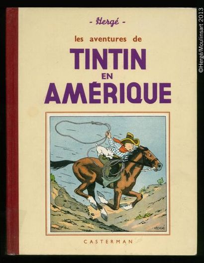 HERGÉ TINTIN NB 03. Tintin en Amérique. A14 bis. Casterman 1941. Petite image, 4...