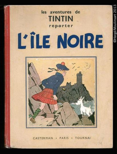 HERGÉ TINTIN NB 07. L'île noire. A5 (Edition originale 1938). 4 hors-texte couleurs,...