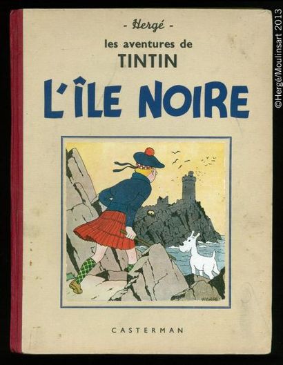 HERGÉ TINTIN NB 07. L'île noire. A17 (1941). 4 hors-texte couleurs, petite image....
