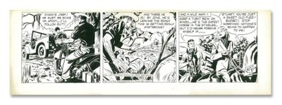 RAYMOND Alex Rip Kirby - Encre de chine pour un strip paru le 5 Avril 1949 - Signé...