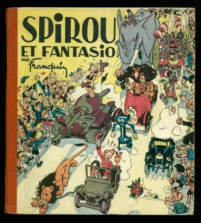 FRANQUIN SPIROU 01b. Spirou et Fantasio. Edition originale 1948. Dos orange toilé....