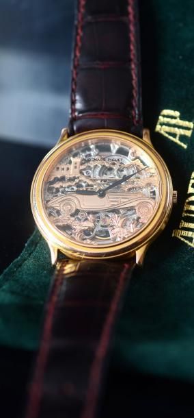 AUDEMARS PIGUET Une montre d'homme en or rose, mouvement automatique, dont le cadran...
