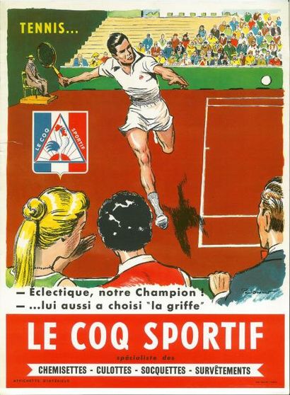 null Affichette. «Le Coq Sportif». Illustation de Paul Ordner. Vers 1959. Dim. 27...