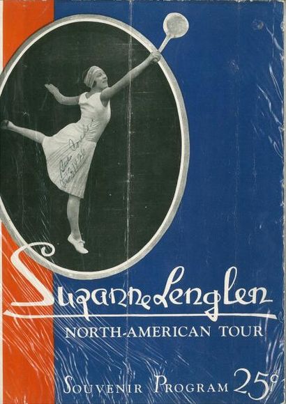 null Programme souvenir de la tournée Américaine de Suzanne Lenglen en 1926. Nombreuses...