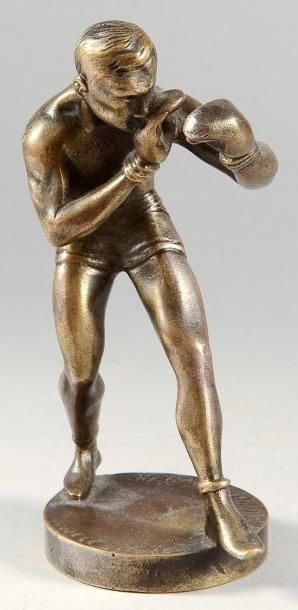 null Sculpture en bronze «Boxeur». Circa 1920. Signée Maurice Guiraud Rivière (1881-1947)....