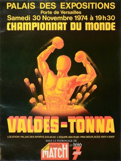 null Affiche du Championnat du Monde des poids moyens entre Rodrigo Valdès et Gratien...