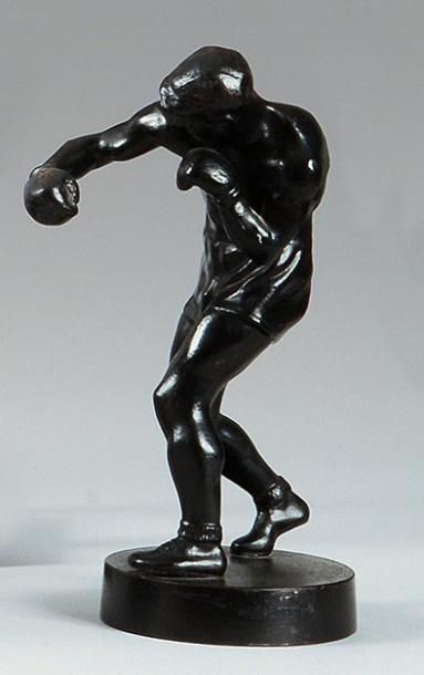 null Sculpture en bronze à l?effigie de Valentin Angelman dit Milou. Champion de...