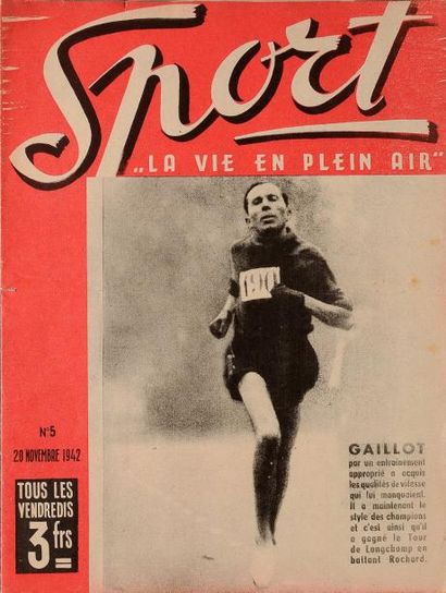 null Lot de 65 numéros de la revue «Sport la vie en plein air» entre 1942et 1944....