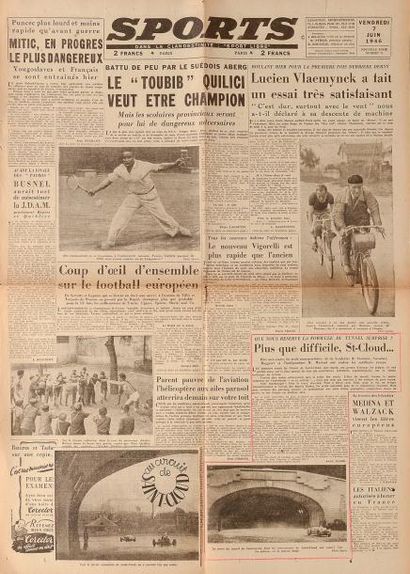 null Lot de 15 numéros du quotidien. «Sports» dans la clandestinité entre 1946 et...
