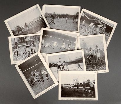 null Ensemble de 35 photos (phototypie). Actions de matches. Dans les années 1920/30....
