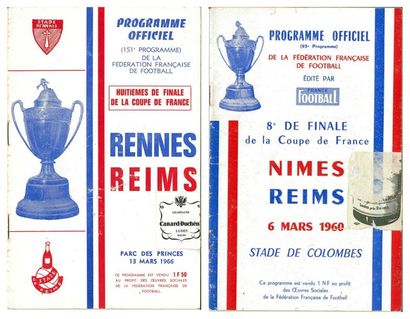 null Ensemble de 2 programmes dont le 8ème de finale 1960 entre Nimes et Reims et...