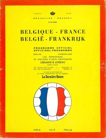 null Programme officiel de la rencontre Internationale entre la Belgique et la France...