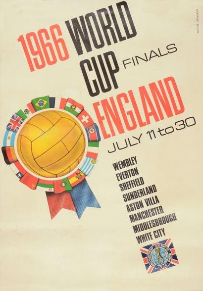 null Affiche officielle de la Coupe du Monde 1966 en Angleterre. Signée Carvosso....