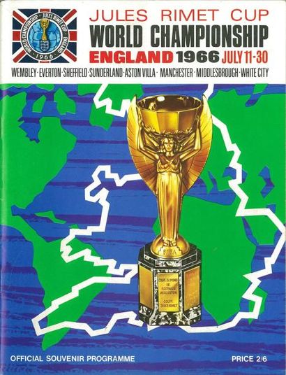 null Programme souvenir officiel de la Coupe du Monde 1966 en Angleterre avec les...