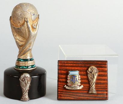 null Trophée de la Coupe du Monde 1978 offert par la Fifa à Ricky Villa pour son...