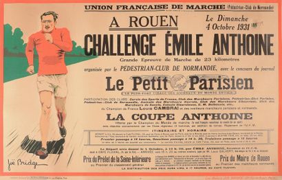 null Affiche. «Challenge émile Anthoine» à Rouen le 4 octobre 1931. Grande épreuve...