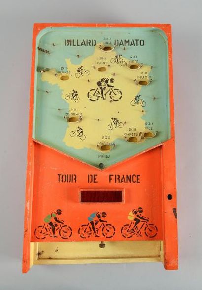 null Billard Damato modèle Tour de France. Vers 1950. Dim. 34 x 57 cm