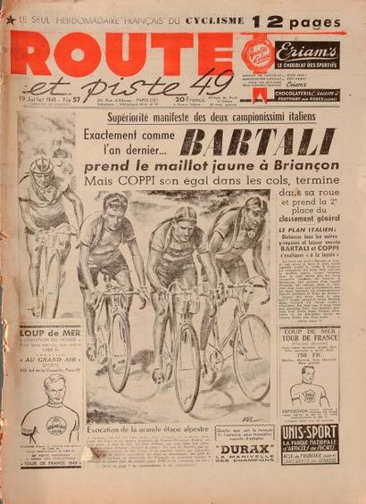 null Lot de 15 numéros de la revue «Route et Piste» entre 1949 et 1955. On y joint...