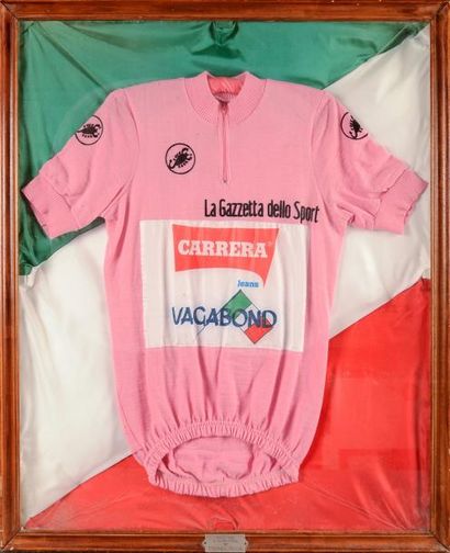 null Maillot rose du Giro 1987 (Tour d?Italie) porté par Stephen Roche avec l?équipe...