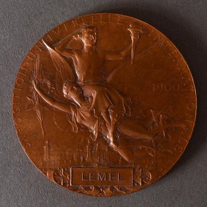 1900. Paris Médaille officielle des participants. En bronze. Graveur Chaplain. Diamètre...