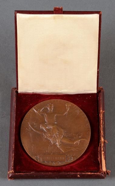 1900. Paris Médaille officielle des participants. Graveur Chaplain. En bronze. Diamètre...
