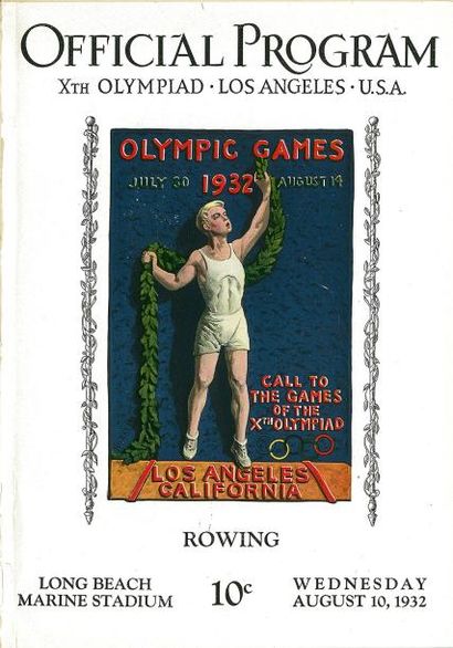 1932. Los Angeles Programme officiel pour les épreuves d?aviron