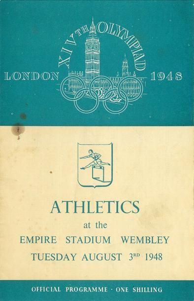 1948. Londres Programme officiel pour les épreuves d?athlétisme du 3août. Annotations...