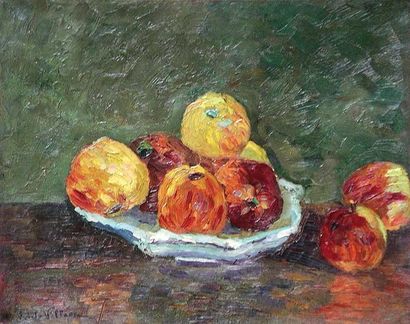 Emmanuel de la VILLÉON (1858-1944) Les pommes 1904 Huile sur toile signée en bas...