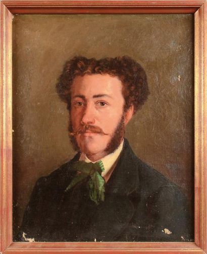 Eugénie Salanson (XIX-XX) Portrait d'homme de qualité 1873 Huile sur toile signée...