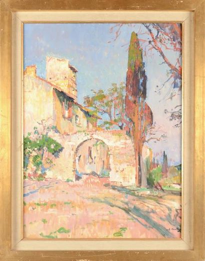 LOUIS MONTAGNE (1879-1960) Paysage du midi Huile sur toile signée en bas à droite....