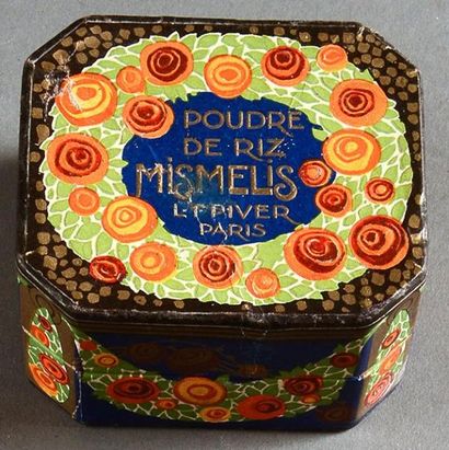 L.T.PIVER «Mismelis» - (années 1920) Rare boite de poudre rectangulaire à pans coupés,...