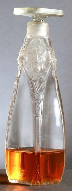 Dubarry «Golden Morn» - (1920) Flacon en verre incolore pressé moulé partiellement...