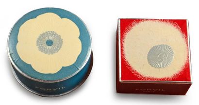 Forvil «5 Fleurs» - «Anémones» - (années 1930) lot de 2 boites de poudre en carton...