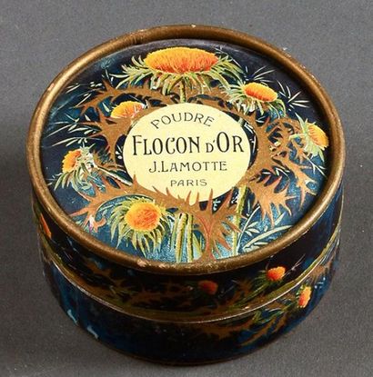J.Lamotte «Flocon d'Or» - (années 1920) Boite de poudre cylindrique forme tambour...