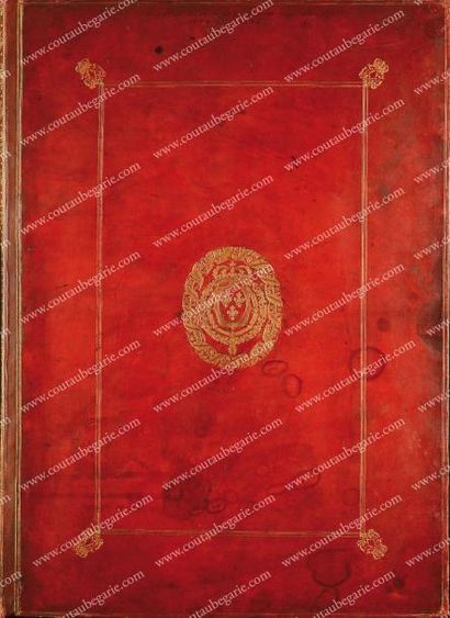 null Louis XIV, roi de France. Reliure en maroquin rouge, format in-folio, frappée...