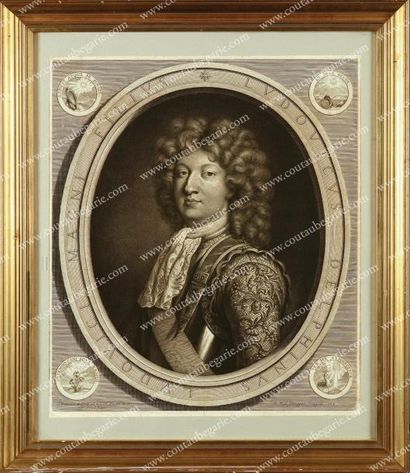 null Louis de France, dit le Grand Dauphin (1661-1711). Gravure représentant en médaillon...