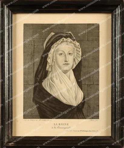 null Marie-Antoinette, reine de France. Gravure la représentant en buste d'après...