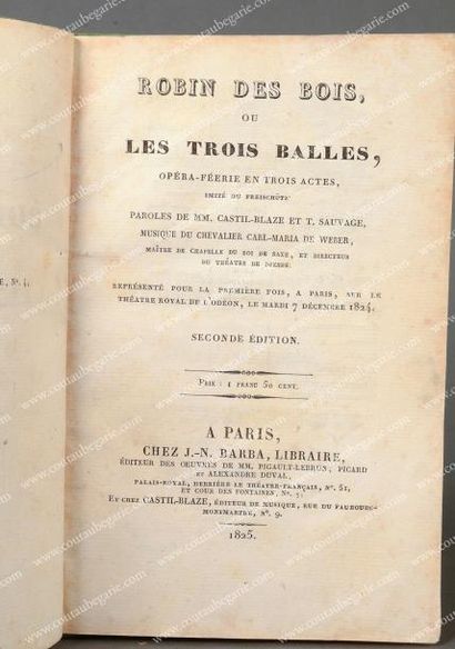 null Louis-Antoine, duc d'Angouleme. Robin des Bois, ou Les Trois Balles, opéra-féerie...