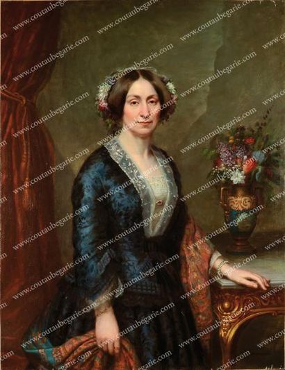 POMMERENKE Heinrich (1821-1873) Portrait présumé d'Hélène de Mecklembourg-Schwerin...