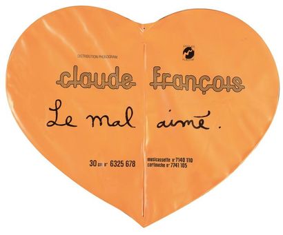 1974/1975 Coeur en caoutchouc orange gonflable de type «coussin de plage», réalisé...