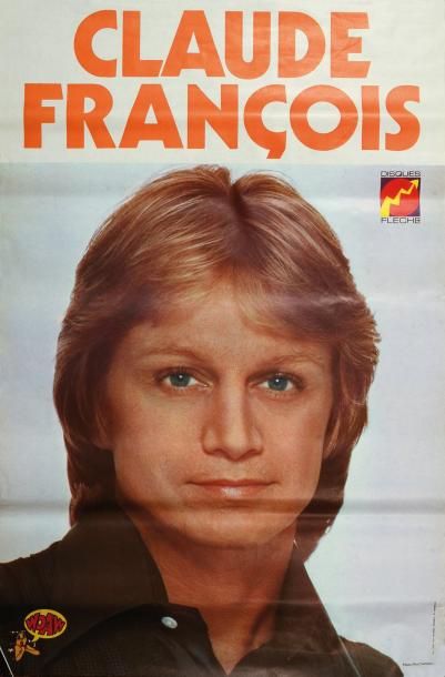 1974/1975 Affiche Claude Francois 1975. Photo de Chatelain. En très bel état. Format...