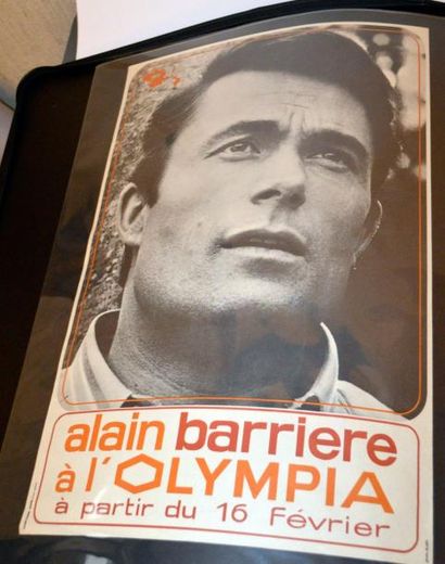 null Affiche Olympia. Alain Barrière. En parfait état. Rarissime.