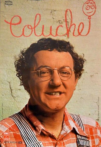 null Affiche Olympia. Coluche. En parfait état. Rarissime.