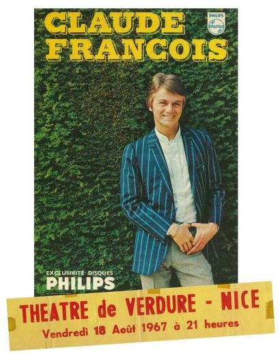 1966 Affiche Olympia et tournée Claude François (1966/1967). Philips/Jean Marie Périer....